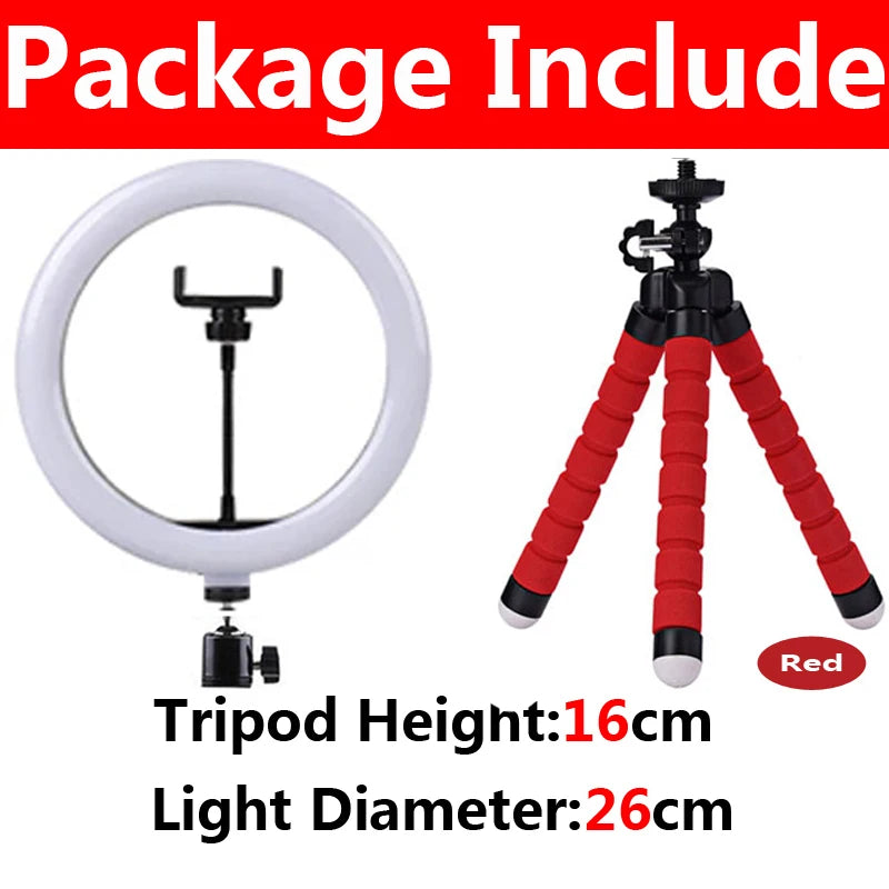Anillo de luz LED para fotografía, 3 modos, anillo de luz regulable para Selfie con trípode y soporte para teléfono para vídeo TikTok, lámpara de relleno para maquillaje en vivo