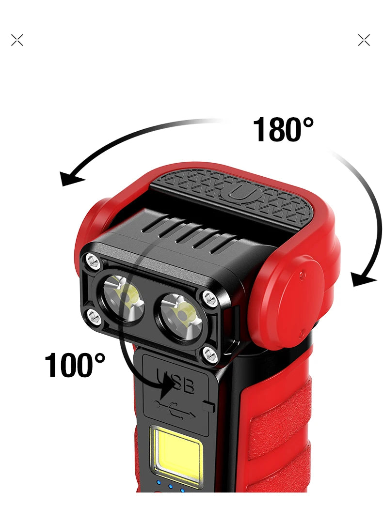 Linterna de Bolsillo LED Magnética Mini Llavero Alta Potencia