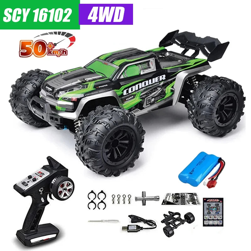 Coche RC MJX VS SCY 16101 16102 PRO 4WD 70Km/h 1/16 de Alta Velocidad, Monster Truck Todoterreno con Control Remoto, Vehículo Eléctrico