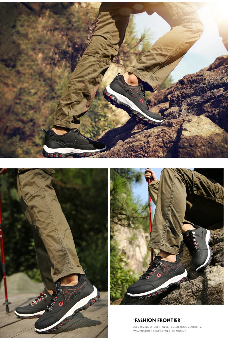 Zapatos informales de cuero para hombre, zapatillas deportivas para correr, Tenis ligeros para caminar, Otoño e Invierno
