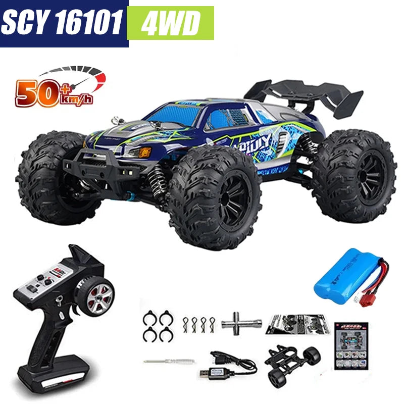 Coche RC MJX VS SCY 16101 16102 PRO 4WD 70Km/h 1/16 de Alta Velocidad, Monster Truck Todoterreno con Control Remoto, Vehículo Eléctrico
