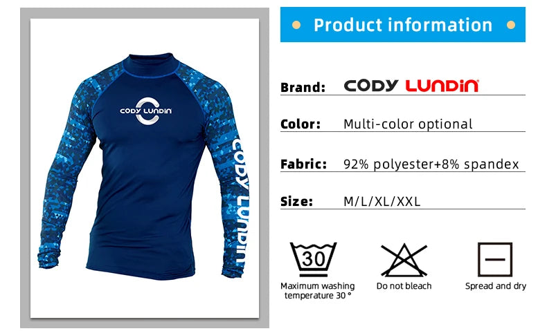 Camiseta de Compresión UV para Hombre, Surf y Natación