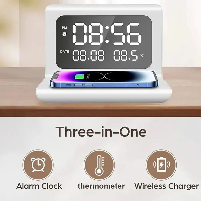 Reloj Despertador Lenovo 3 en 1 con Cargador Inalámbrico