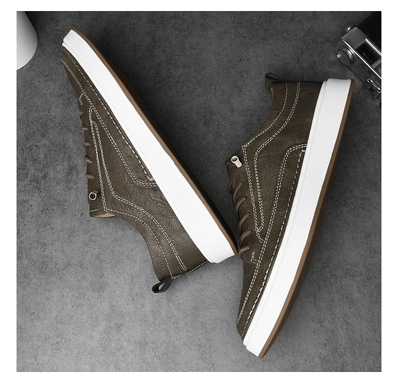 Zapatos de cuero genuino para hombre de marca, cómodas plantillas de suela blanda, zapatos Oxford informales para hombre, calzado deportivo para exteriores