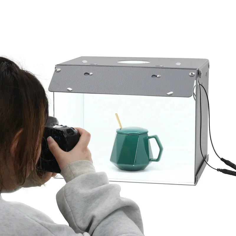 SANOTO 2 luz Led plegable foto caja de luz sala de fotografía estudio fotográfico Softbox fotografía mini estudio kit de disparo de mesa