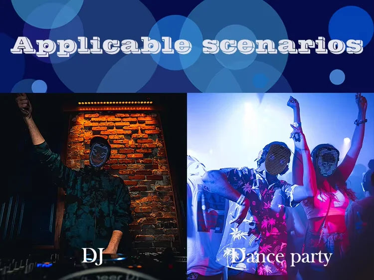 Máscara LED con detección de gestos, efectos de sonido musicales, máscara de Halloween iluminada para Dj, disfraz de mascarada de cumpleaños, fiesta de disfraces