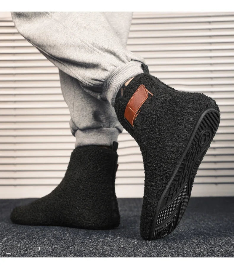 YRZL, zapatos de algodón de invierno, botines para hombre, zapatillas ligeras sin cordones cálidas, mocasines de algodón de felpa para interiores, zapatos cálidos de invierno para hombre