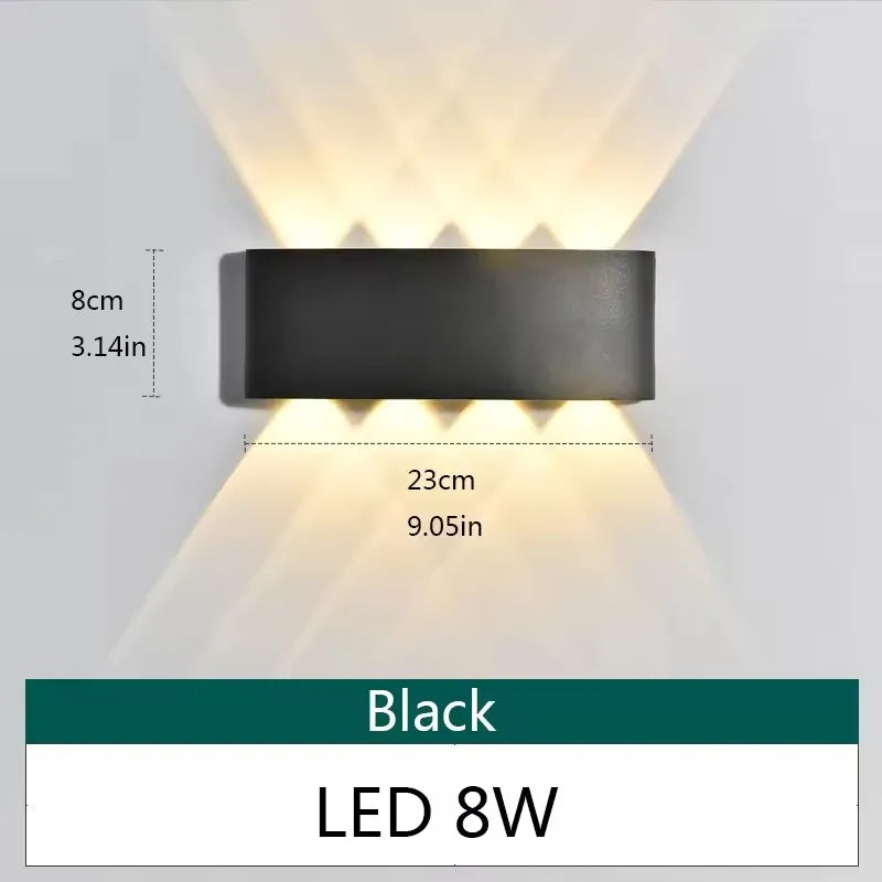 Lámpara de Pared LED Exterior IP65 Impermeable Moderna para Hogar