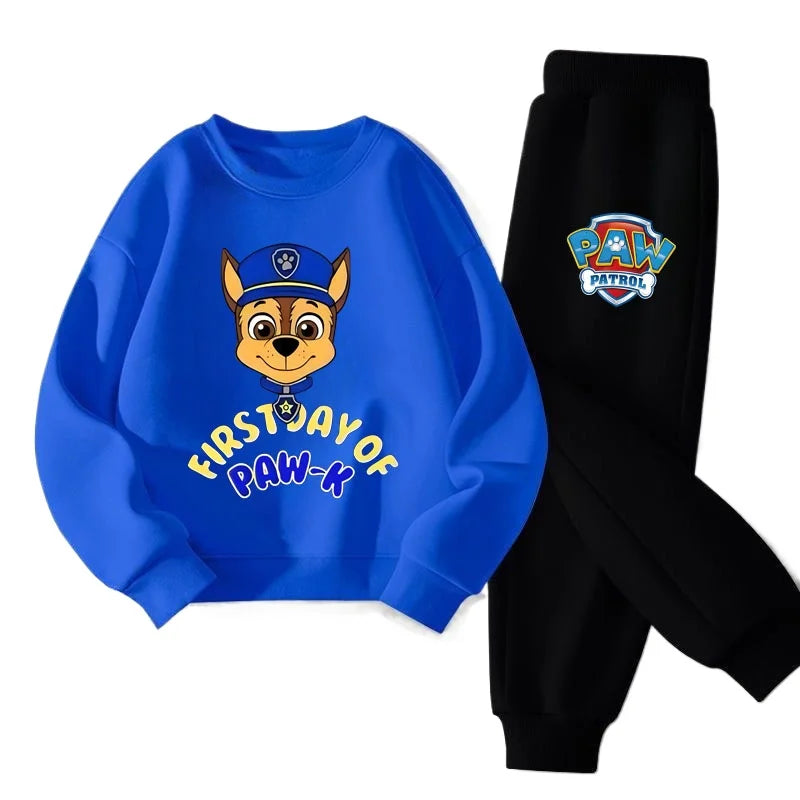 Jersey deportivo para niños, pantalón largo, conjunto de dos piezas, sudaderas con capucha de la patrulla canina para niños, conjuntos de chándal informal para primavera