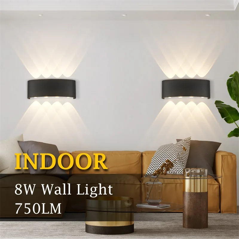 Led Wall Lamp Lámpara led de pared para exteriores, aplique pared, candelabros impermeables, luz led pared, AC85-265V para decoración interior del hogar, lampara pared dormitorio, sala de estar