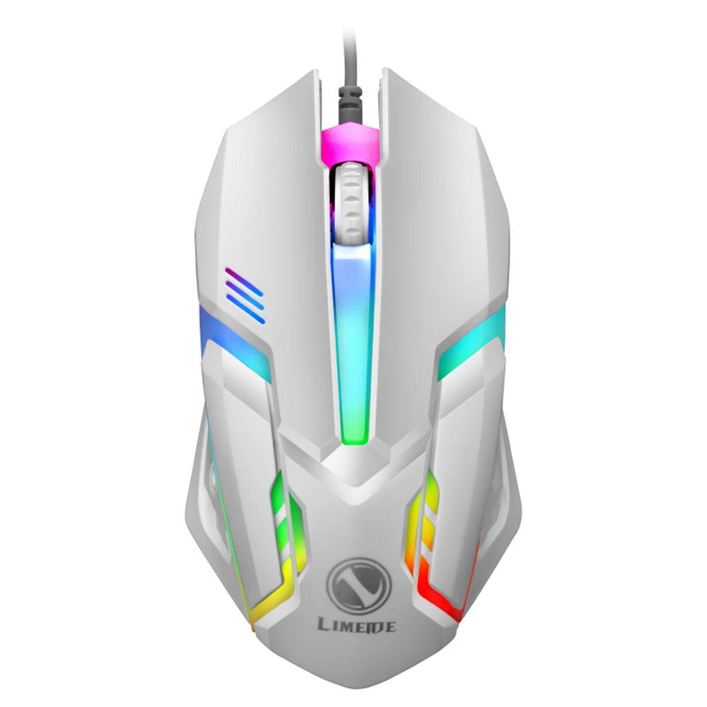 Limei S1 E deportes LED luminoso retroiluminado ratón con cable USB con cable para ordenador portátil de escritorio silencioso ratón para juegos de ordenador de oficina