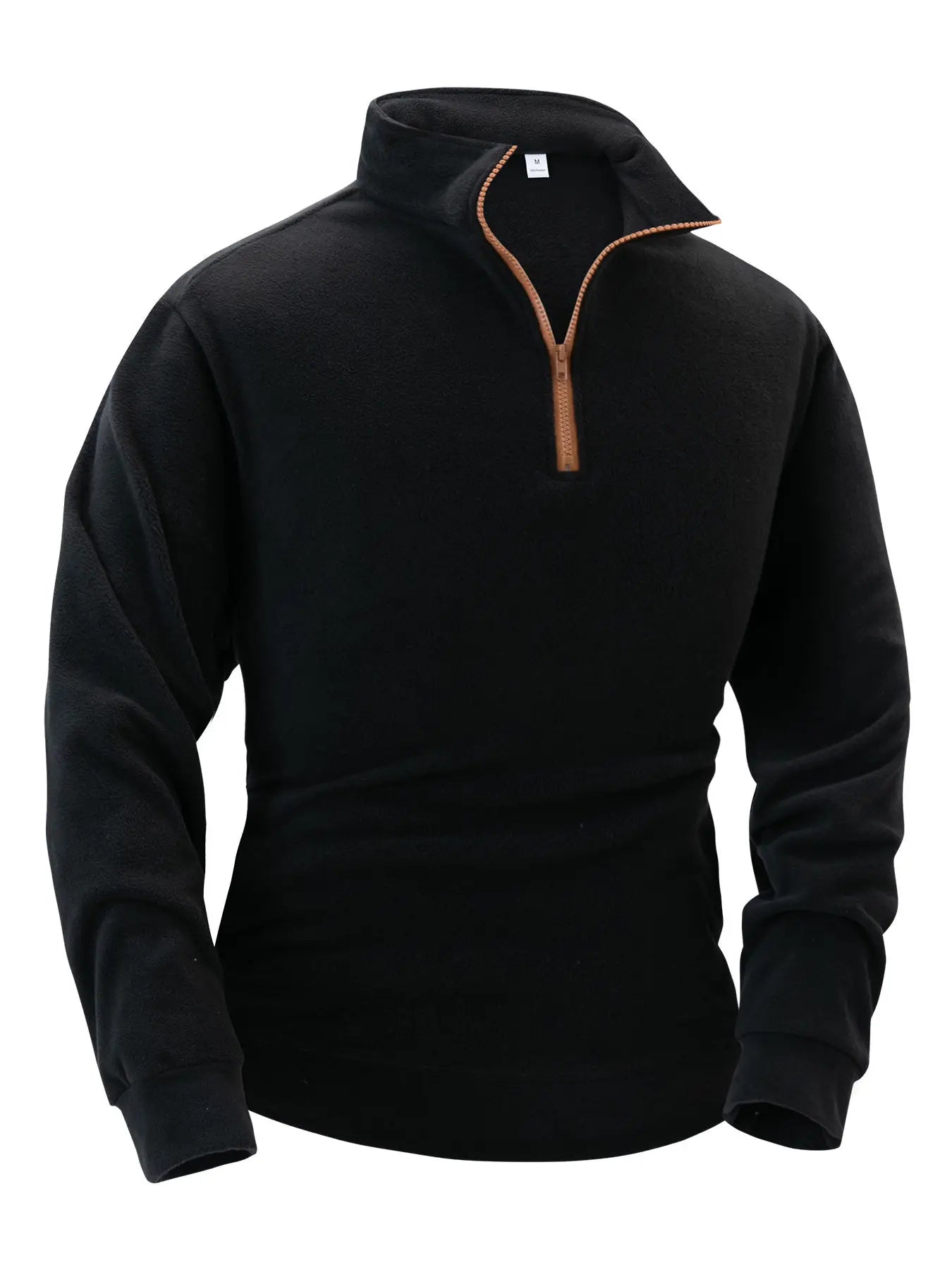 Suéter de forro polar grueso de calidad para hombre, con cuello con cremallera y manga larga, ropa deportiva para hombre, chaqueta softshell para hombre