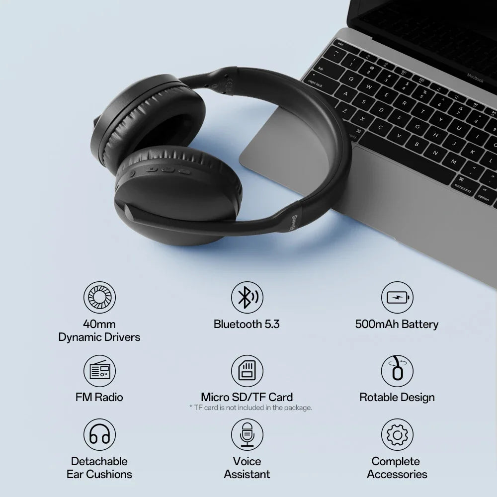 Auriculares Bluetooth Over-Ear TF Radio FM HiFi