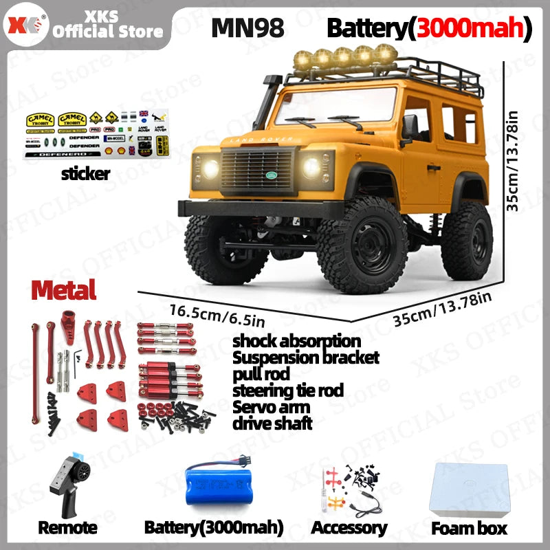 MN MN99S MN78 MN98 MN99 D90 1/12 RC coche 2,4G Control remoto 4X4 todoterreno luz LED 4WD escalada RC camión coche de juguete regalo para niño