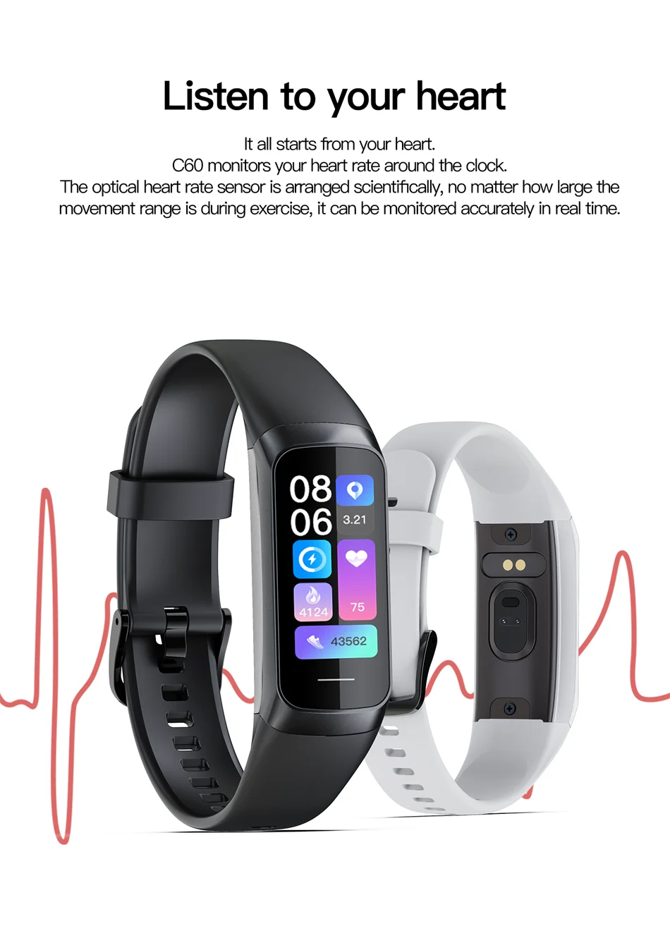 Reloj Inteligente AMOLED con Monitor de Temperatura