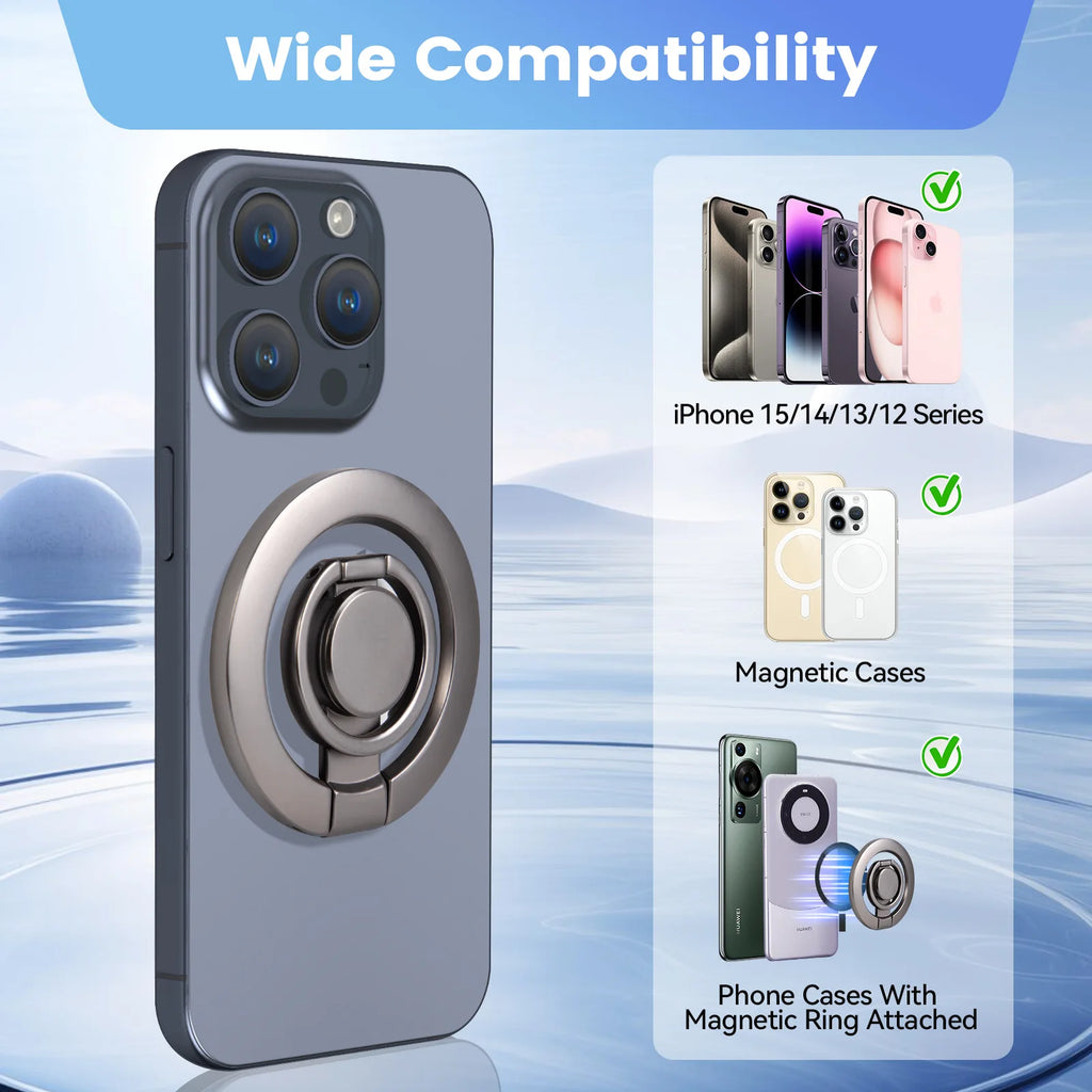 Spinner Antiestrés Plegable y Soporte Magnético para Teléfono con Anillo para Dedos, Compatible con Magsafe iPhone 17 16 15 14 13 12 Pro Max
