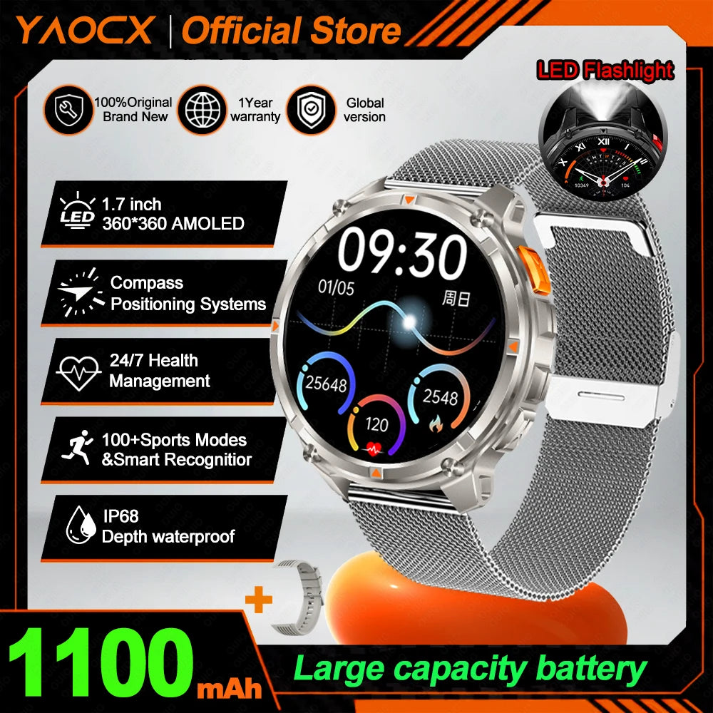 Reloj Inteligente Deportivo Militar 1100mAh 5ATM
