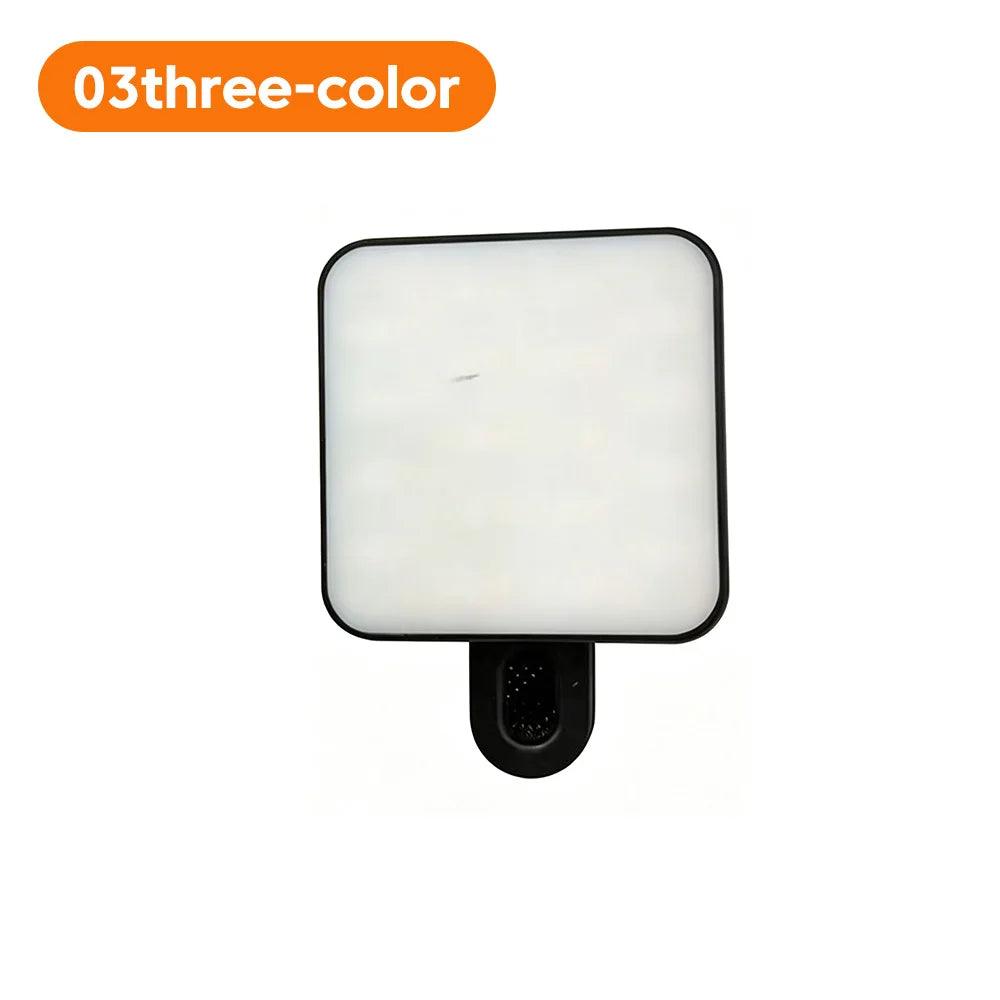 Mini Lámpara LED Portátil con Clip para Selfies, Recargable, 3 Modos, Brillo Ajustable, Apta para Teléfonos Móviles y Computadoras