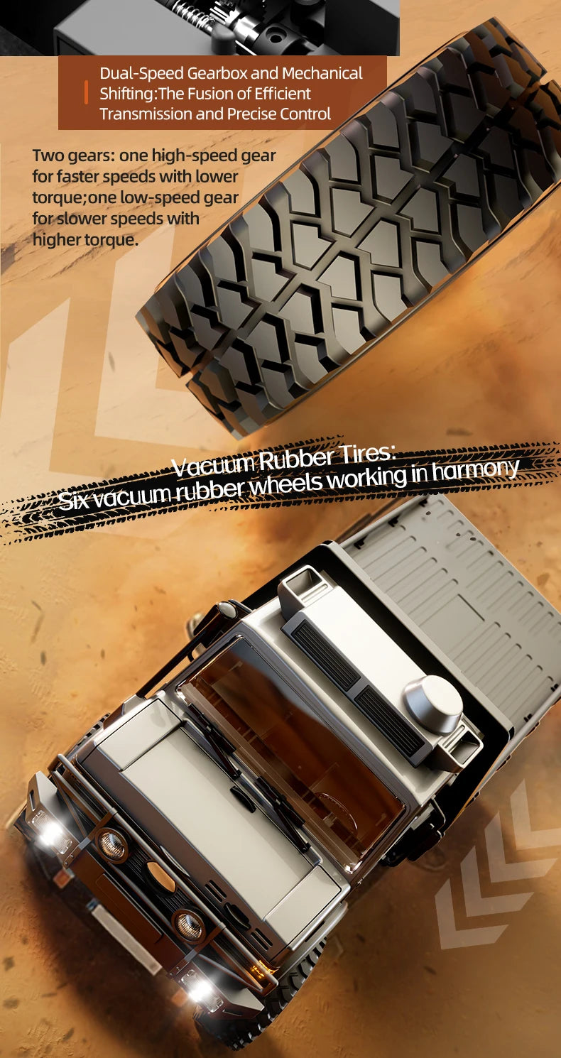 C8823 6WD RC coche 1/18 todoterreno vehículo de Control remoto 2,4G alta velocidad escalada transporte rescate oruga modelo juguetes para niños