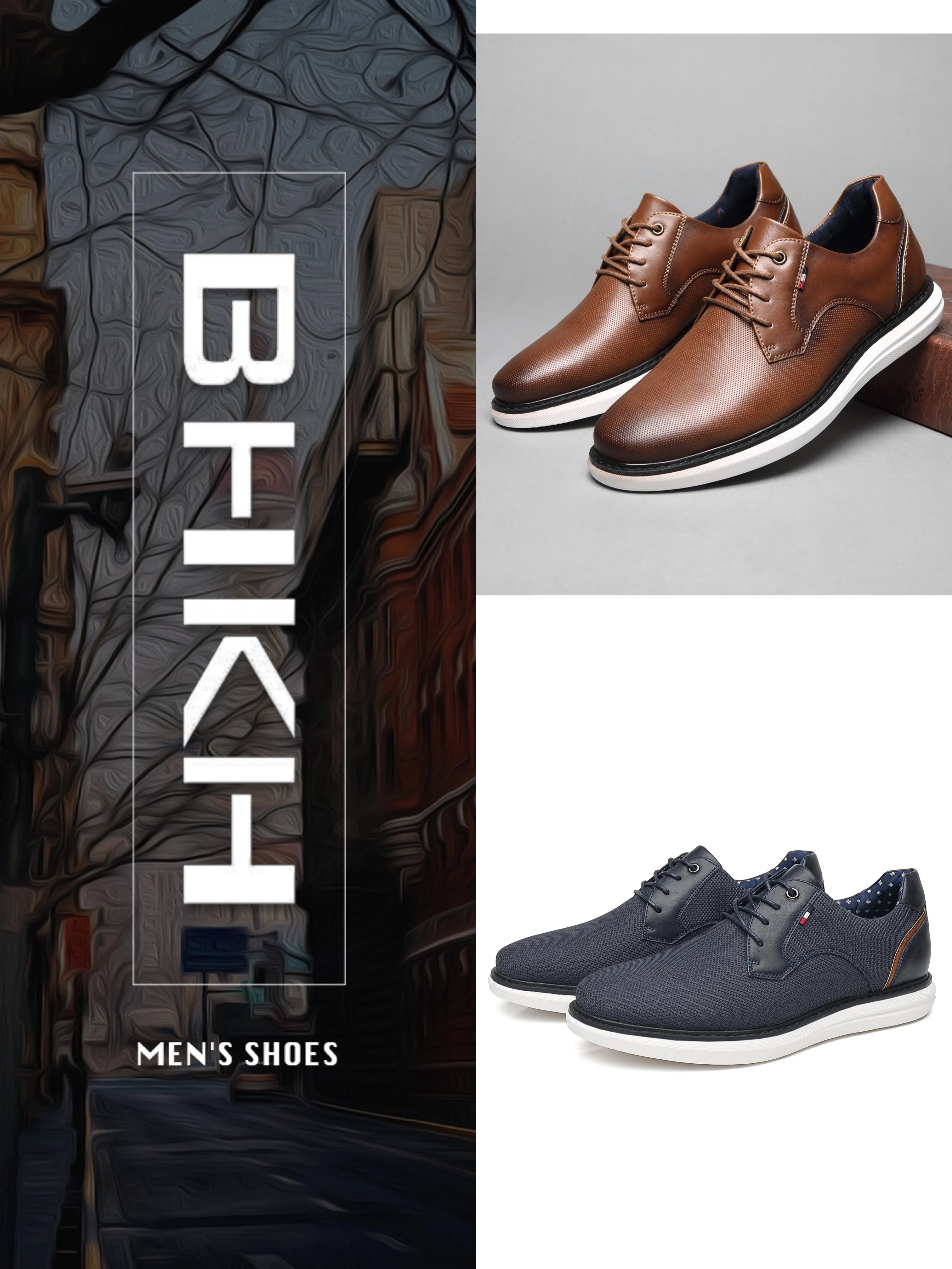 Zapatos de Hombre, Zapatos Casuales de Marca de Lujo, Cómodos, con Cordones, Estilo Ejecutivo, Zapatos de Vestir BHKH
