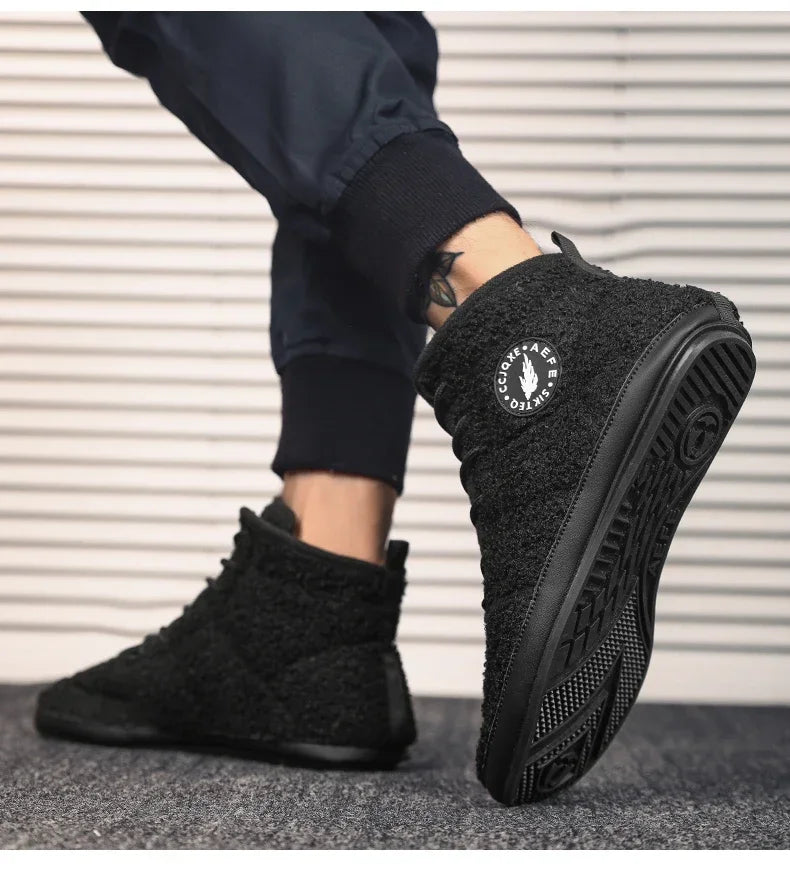 YRZL zapatos de algodón para hombre, zapatillas ligeras de invierno de alta calidad, mocasines de algodón para interiores de felpa, zapatos cálidos de invierno para hombre