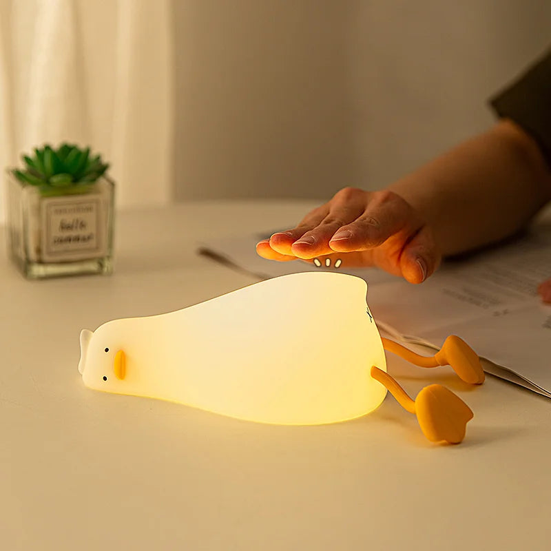 Lámpara LED Nocturna de Silicona con Forma de Pato