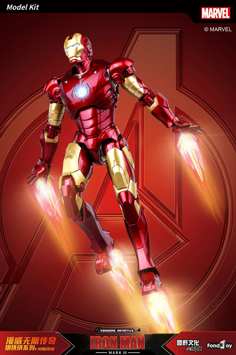 Caliente Fondjoy Marvel IronMan MK3 ensamblar juguetes Iron Man modelo 15cm Material ABS 1/12 escala figuras de acción juguetes niño regalos de cumpleaños