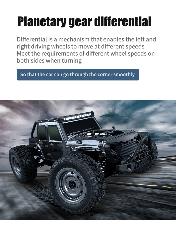 Coche teledirigido 1:16 75 KM/H o 50 KM/H 4WD con coches de Control remoto LED camión monstruo de deriva de alta velocidad para niños Vs Wltoys 144001   Juguetes