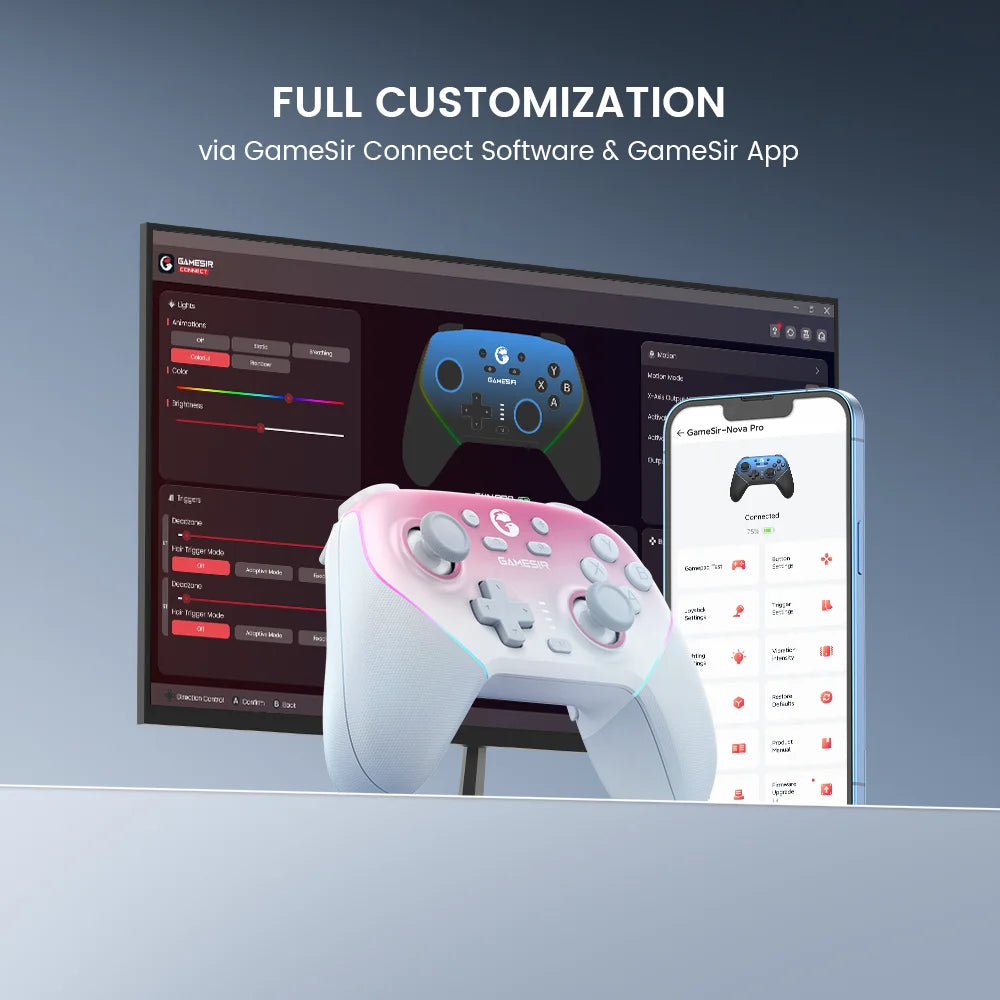 Gamepad GameSir Super Nova Bluetooth con base de carga controlador de juegos inalámbrico para Nintendo Switch 2 iPhone Android teléfono PC