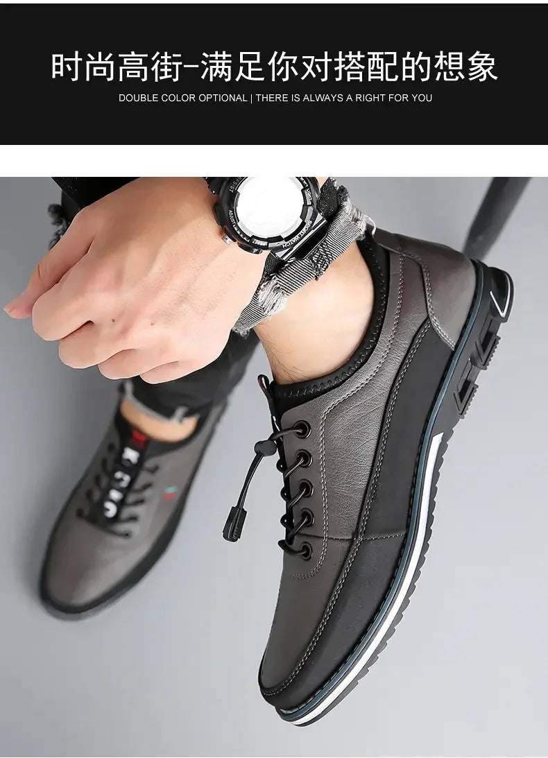 Zapatos casuales de hombre sin cordones, mocasines de poliuretano transpirables