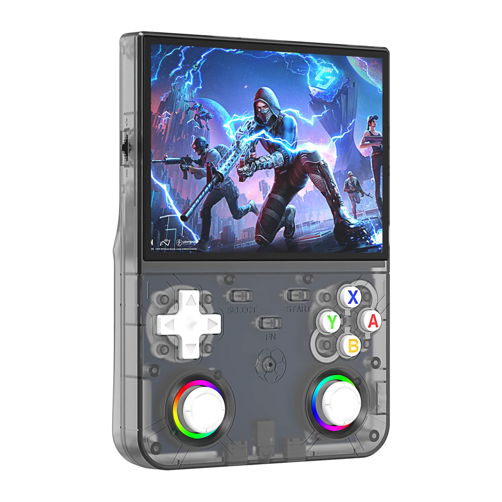 Consola portátil retro R36 Ultra X: 1 GB de RAM, WiFi 2.4G, más de 30 emuladores, altavoces duales, soporte de vibración y carga por USB-C.