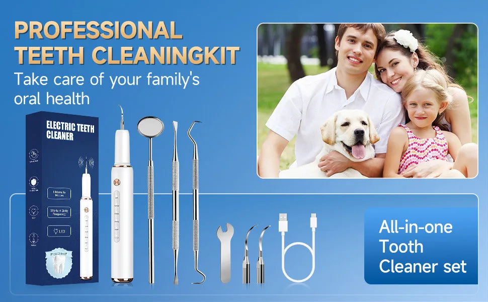 Escalador Dental ultrasónico para dientes, eliminador de cálculo Dental para manchas de sarro, limpiador de placa Dental sónico eléctrico, eliminación de piedra Dental