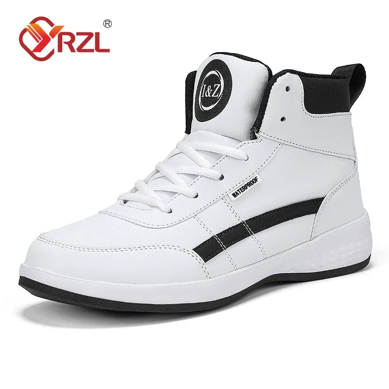 Zapatillas Altas de Cuero para Hombre YRZL, Impermeables
