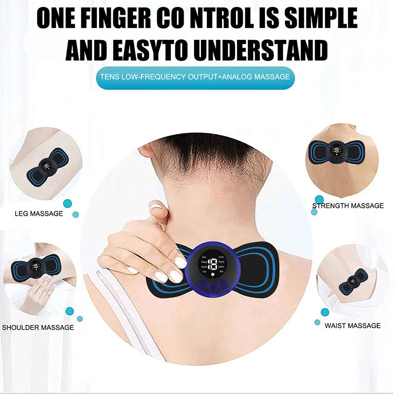 Masajeador de cuello de pulso TENS eléctrico EMS masaje Cervical para cuello espalda cuerpo Estimulador muscular eléctrico electroestimulador 19 engranajes