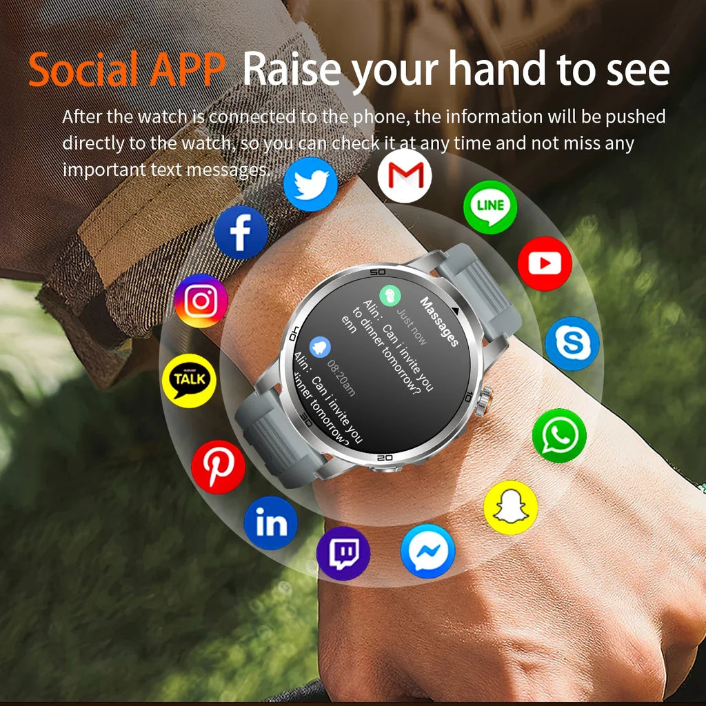 2026 militar t-rex 3 reloj inteligente reloj de Fitness hombres 466*466 pantalla AMOLED 1000mAh batería linterna llamada impermeable Smartwatchs