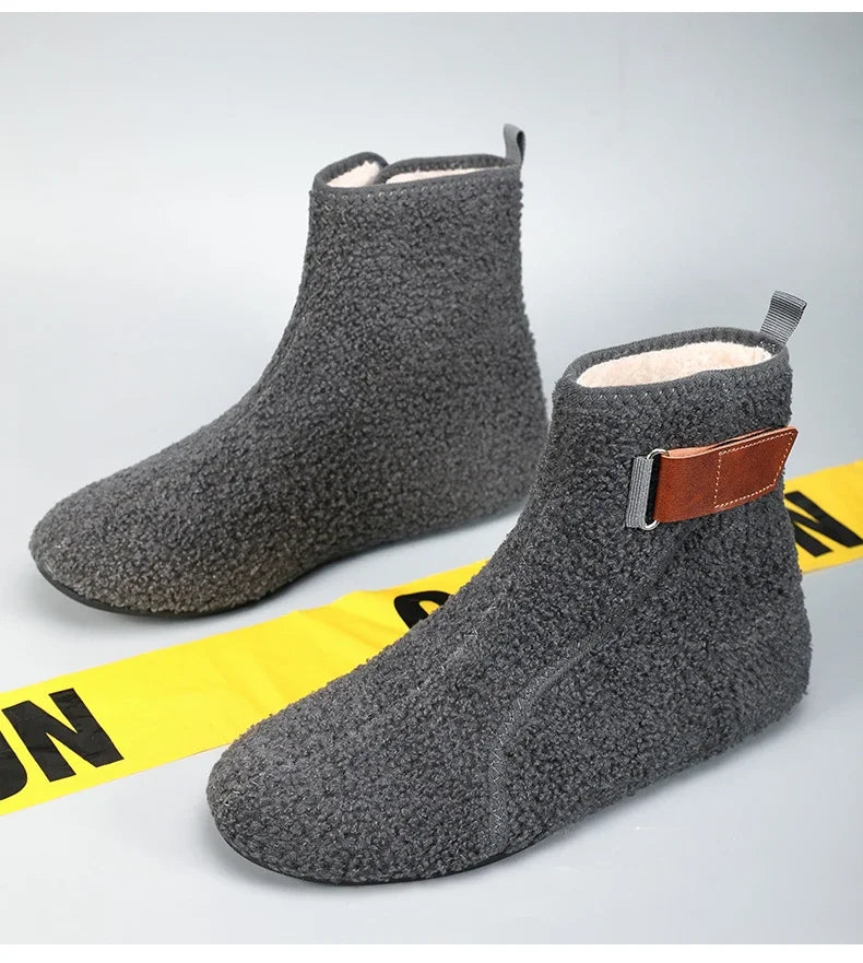 YRZL, zapatos de algodón de invierno, botines para hombre, zapatillas ligeras sin cordones cálidas, mocasines de algodón de felpa para interiores, zapatos cálidos de invierno para hombre