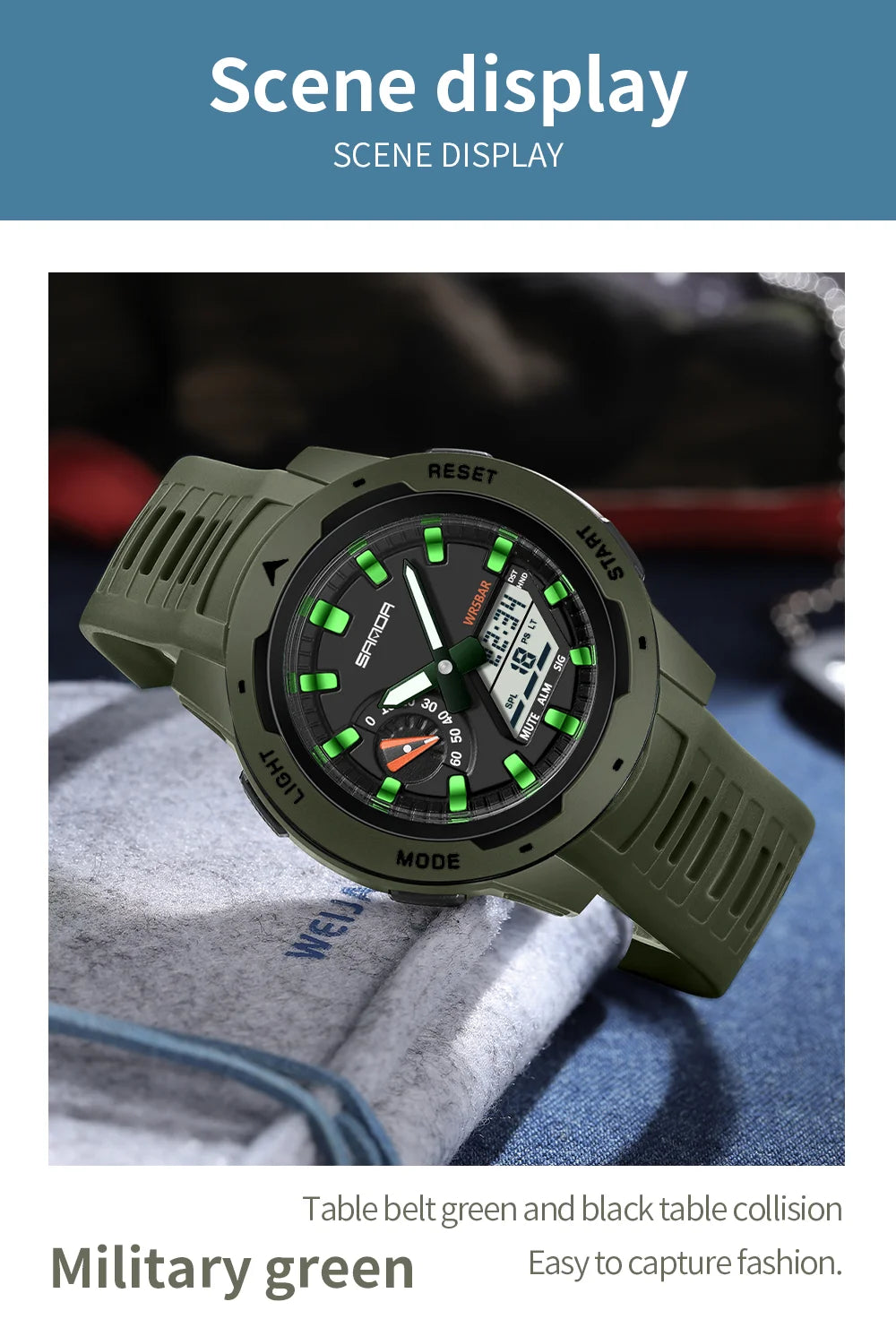 Reloj Deportivo SANDA LED Doble Pantalla para Hombre