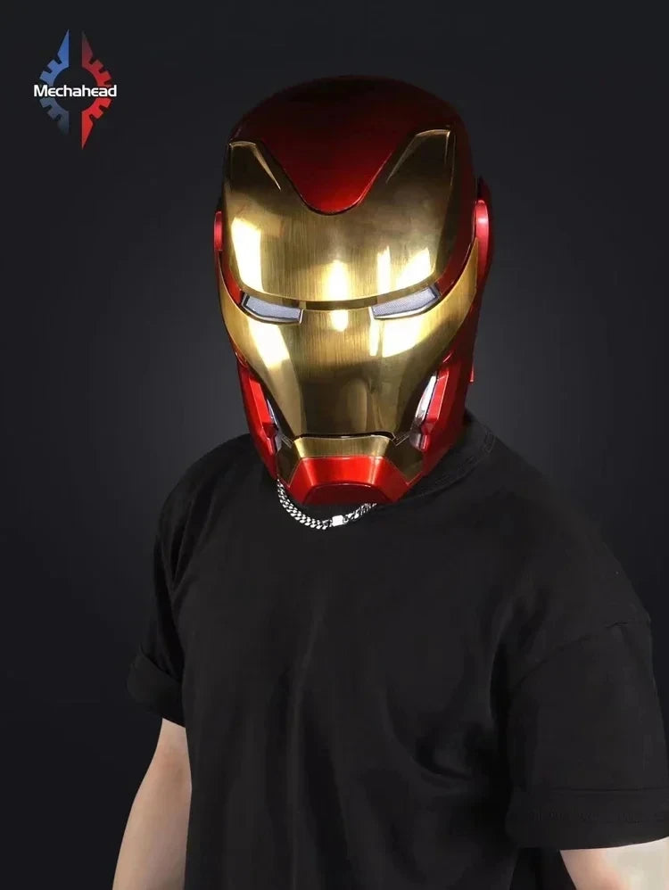 Casco de Iron Man de Marvel, Escala 1:1, MK50 MK5 MK17, con Control por Voz y Ojos Luminosos, Modelo Coleccionable para Adultos, Juguete de Navidad