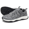 HOBIBEAR Zapatos para caminar con punta ancha, unisex, zapatillas deportivas para exteriores, de cuero artificial, con malla, con cordones, para aumentar la altura, para correr