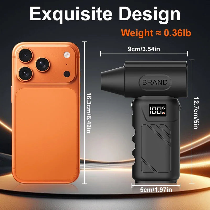 Soplador de aire turbo 5 en 1 inalámbrico, 680000 RPM y batería 10000 mAh