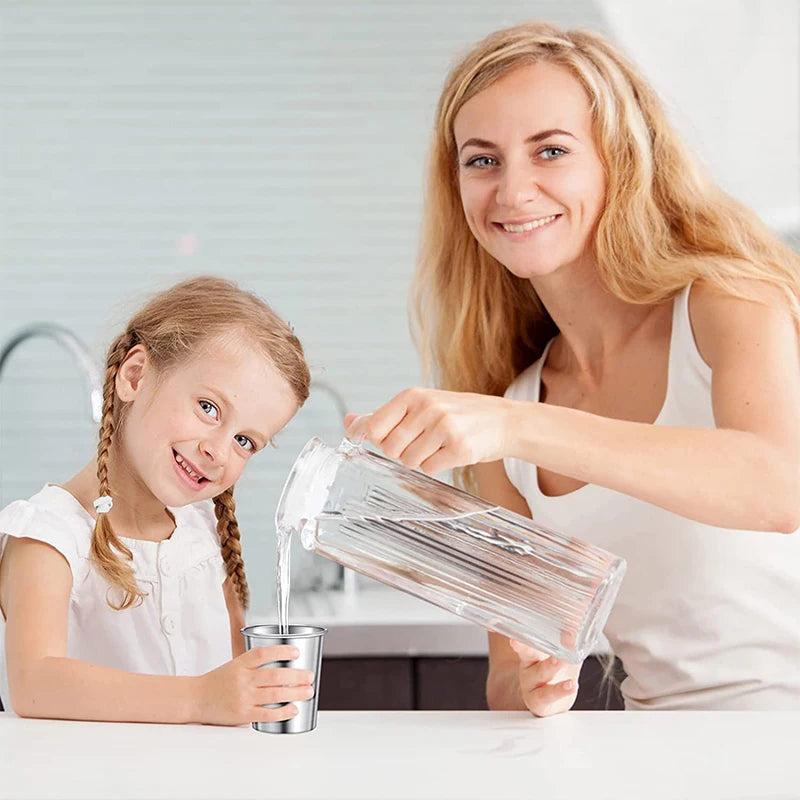 LMETJMA-vasos de pinta de acero inoxidable de 500ML, vasos de agua irrompibles, vasos de Metal reutilizables apilables para niños, viajes JT66
