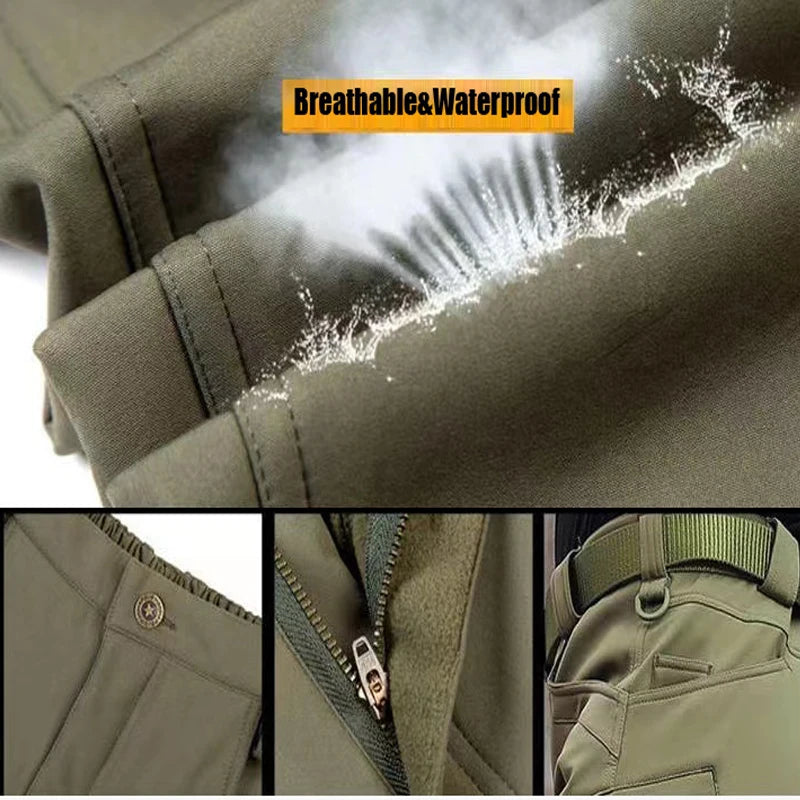 Chaquetas tácticas de piel de tiburón City Gargo para hombre, pantalones de senderismo, pesca, escalada, senderismo, pantalones informales para caza y acampada, M-5XL