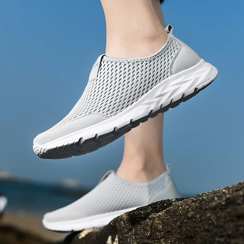 YRZL, zapatillas de deporte para hombre, zapatos informales de malla transpirable para mujer, mocasines antideslizantes de talla grande para exteriores, zapatos de tenis ligeros para caminar para hombre