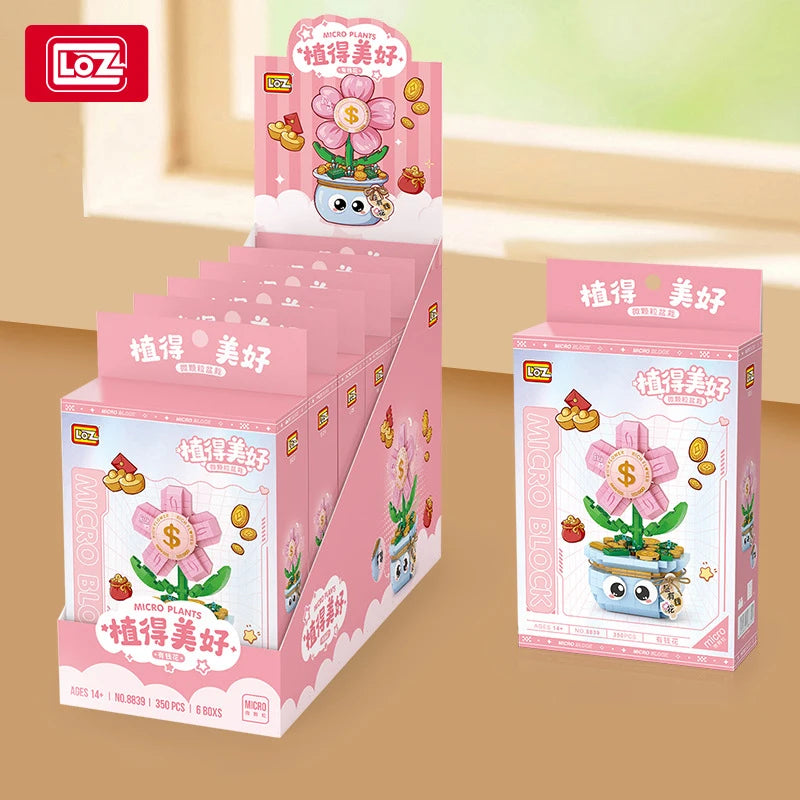 Bloques de Construcción LOZ Serie Plantas, Rosas y Girasoles en Maceta, Modelo MOC DIY, Flor Artificial, Decoración de Escritorio, Regalo Coleccionable para Adultos