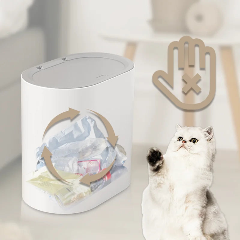 Cubo de basura tipo prensa con tapa, impermeable para baño y hogar