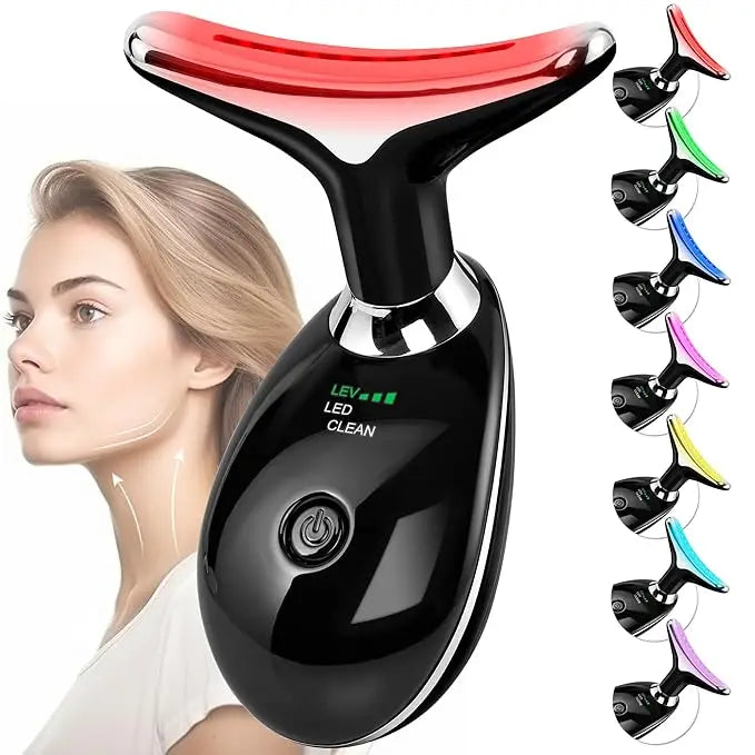 Masajeador Facial antiarrugas de 7 colores, dispositivo de belleza para el cuello y la cara, dispositivo de Estiramiento Facial para apretar la piel, herramienta para el cuidado de la piel de doble barbilla