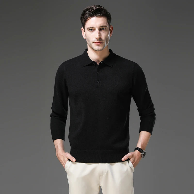 Suéter de Punto Antipilling para Hombre | Cuello Abotonado