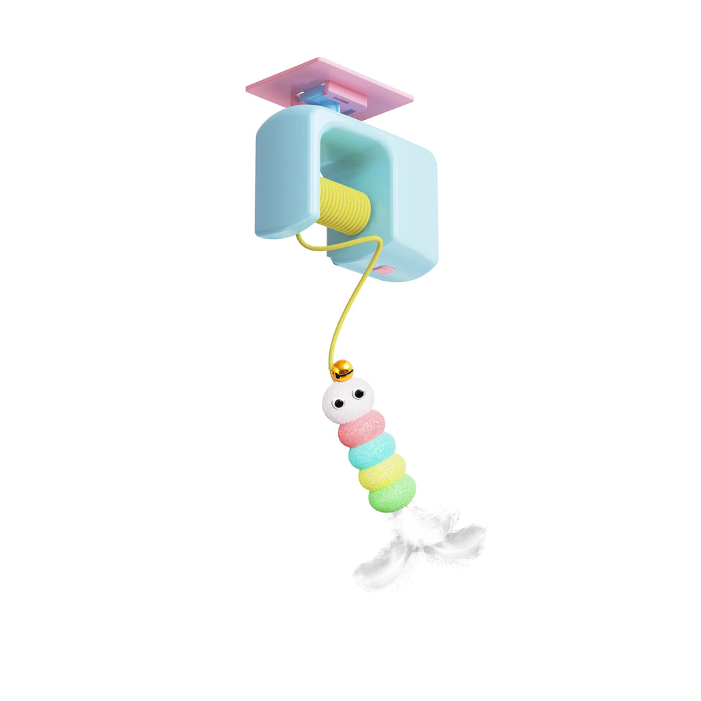 Juguete para Gatos, Alivia el Estrés, Recargable, Interactivo, Colgante de Puerta, Automático, Eléctrico, Pájaro Volador, con Cuerda Elástica para Cazar