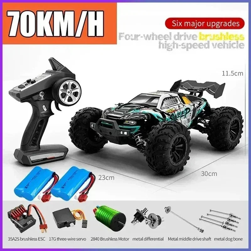 JJRC -Q130 sin escobillas de alta velocidad 70 KM/H4X4 todoterreno 2,4G 4WD Control remoto RC coche 4WD Racing Monster Racing Boy juguete para regalo 1:16