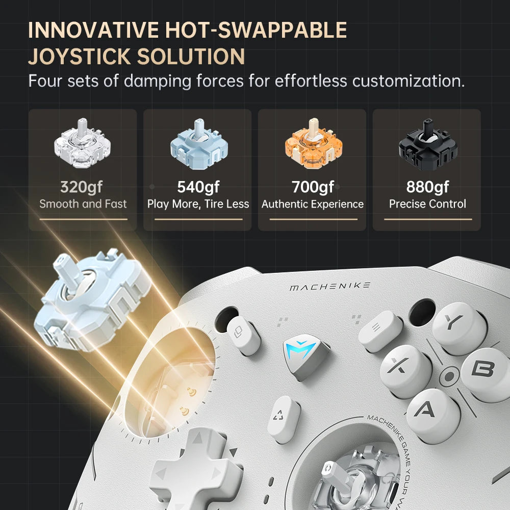 MACHENIKE-controlador de juegos G5Pro V2 de modo Tri, gatillo óptico, botón ABXY, Joystick intercambiable en caliente, resolución 4K para Switch PC